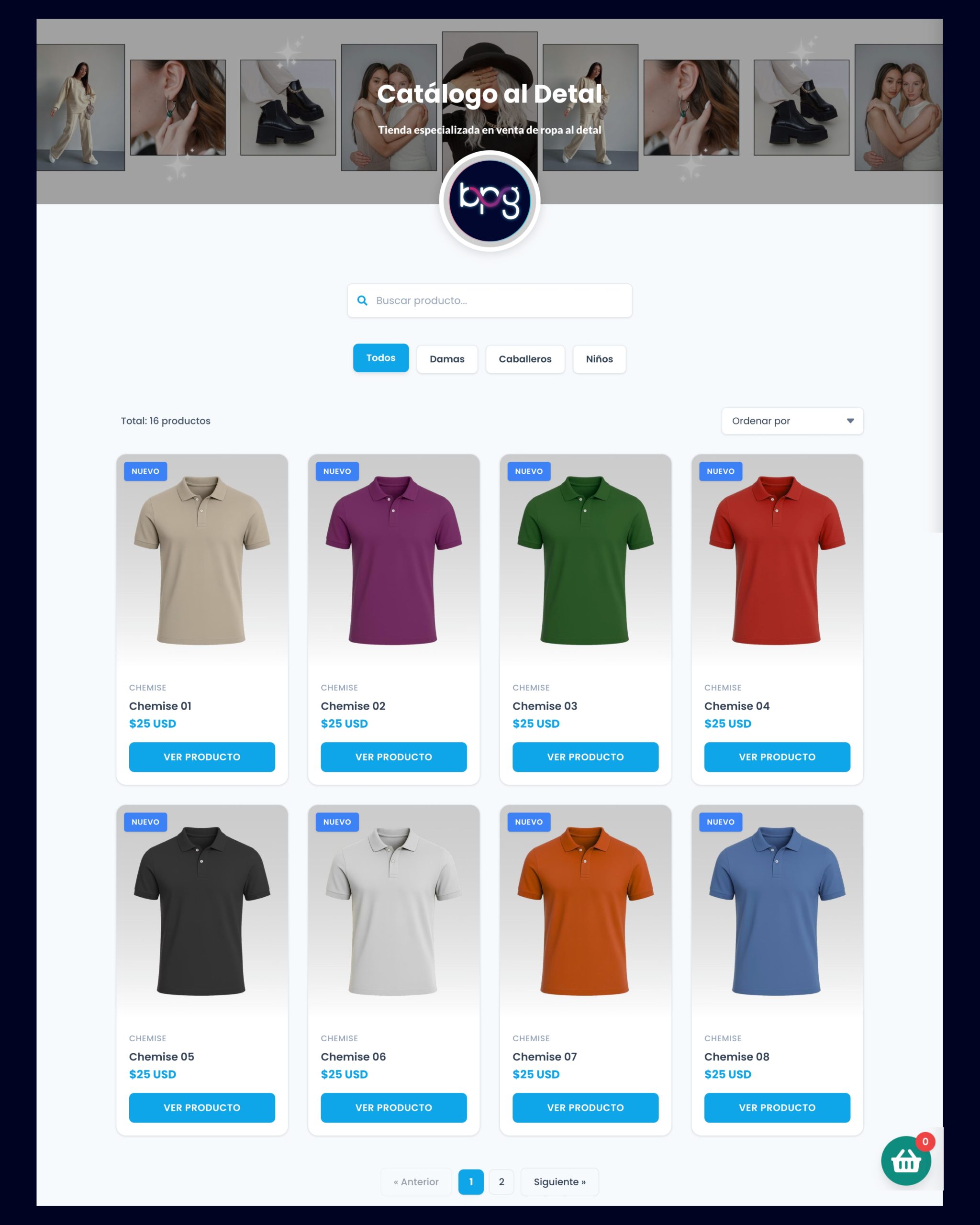 Catalogo web creado por bpgenius agency 